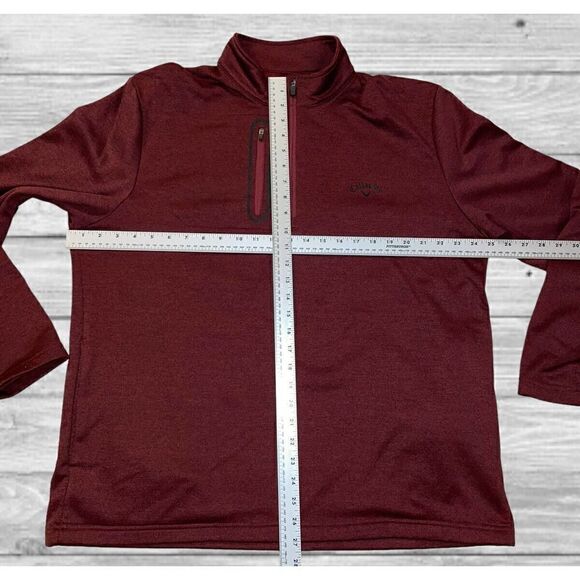 Callaway 1/4 Zip Golf Pullover Athletic Long Sleeve Maroon Mens Size XL - Picture 3 of 6
